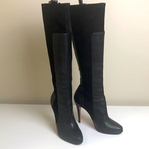 Christian Louboutin Suede Leather Knee Boots